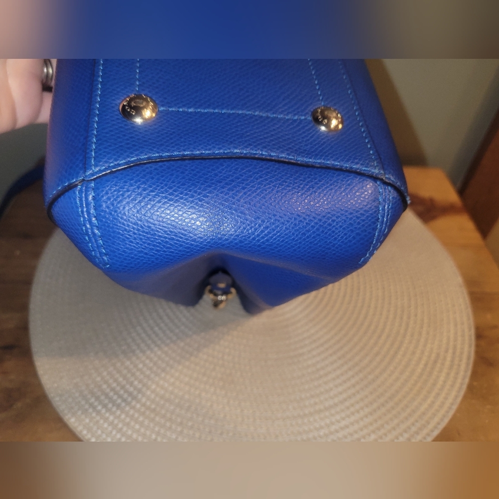 Coach Margot Carryall Royal Blue Pebbled Leather Satchel 2015 EUC - Picture 11 of 13